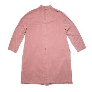 Tianello Steve Barraza Women Shirt Dress Large Lagenlook Salmon USA Tencel Rayon